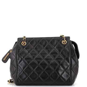 CHANEL Vintage Chain Tote Quilted Lambskin Small