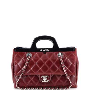 CHANEL CC Delivery Tote Quilted Glazed Calfskin Sm