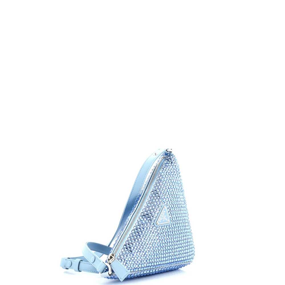 PRADA Triangle Top Handle Pouch Bag Crystal Embel… - image 2