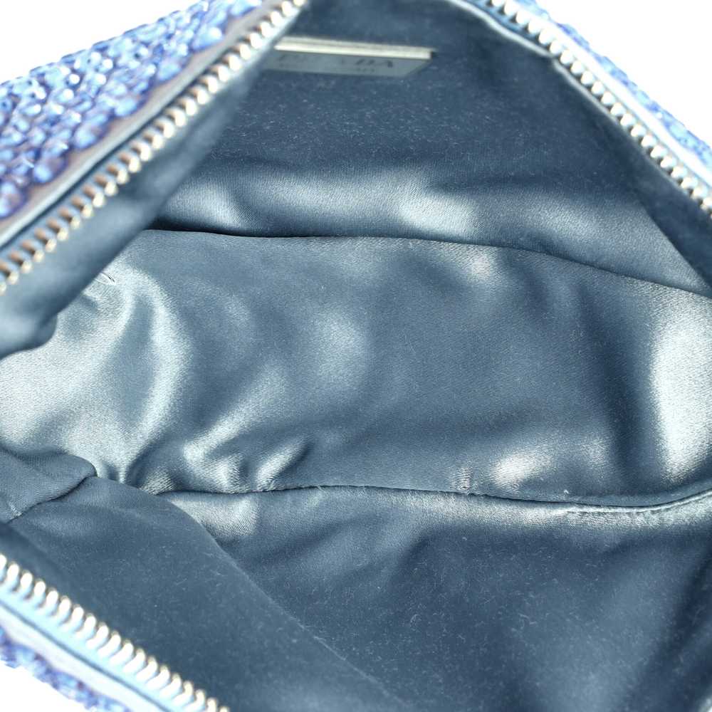 PRADA Triangle Top Handle Pouch Bag Crystal Embel… - image 5