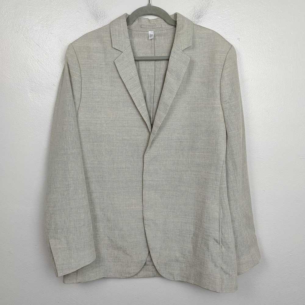 Cos COS Linen Wool Blend Blazer Mens 40R Taupe Gr… - image 1