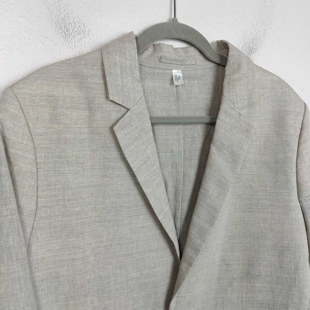 Cos COS Linen Wool Blend Blazer Mens 40R Taupe Gr… - image 2