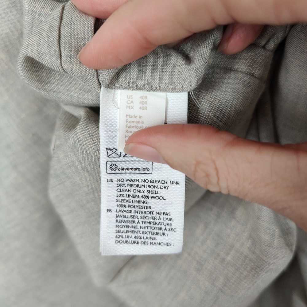 Cos COS Linen Wool Blend Blazer Mens 40R Taupe Gr… - image 9