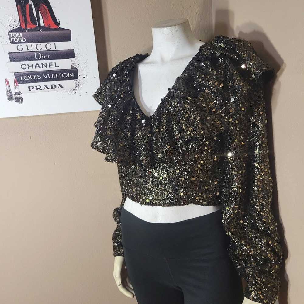 Tularosa REVOLVE Presley Sequin Gold & Black Crop… - image 2