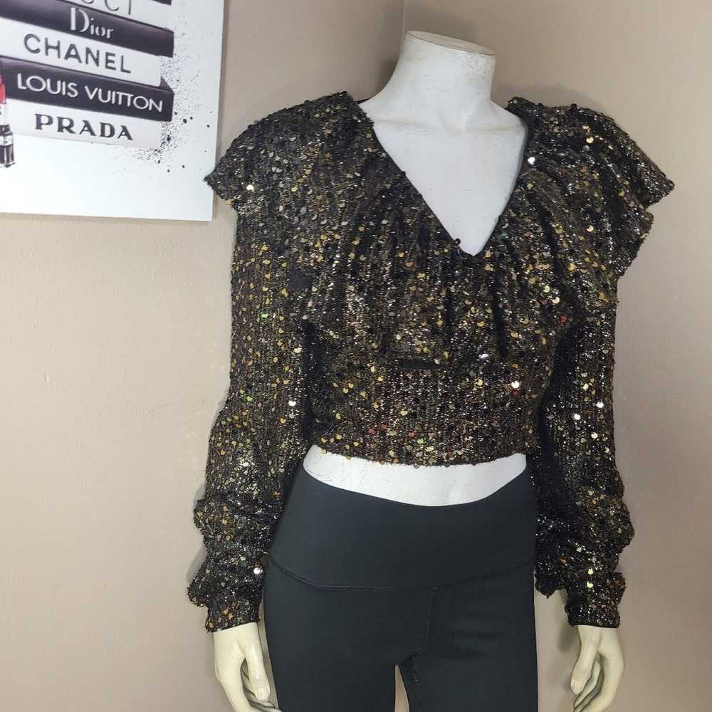 Tularosa REVOLVE Presley Sequin Gold & Black Crop… - image 3