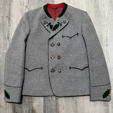 German × Vintage VTG Trachten Kerntuch Grey Octob… - image 1