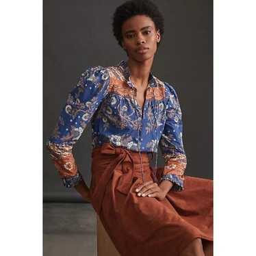 Anthropologie Love the Label Floral Puff-Sleeved B