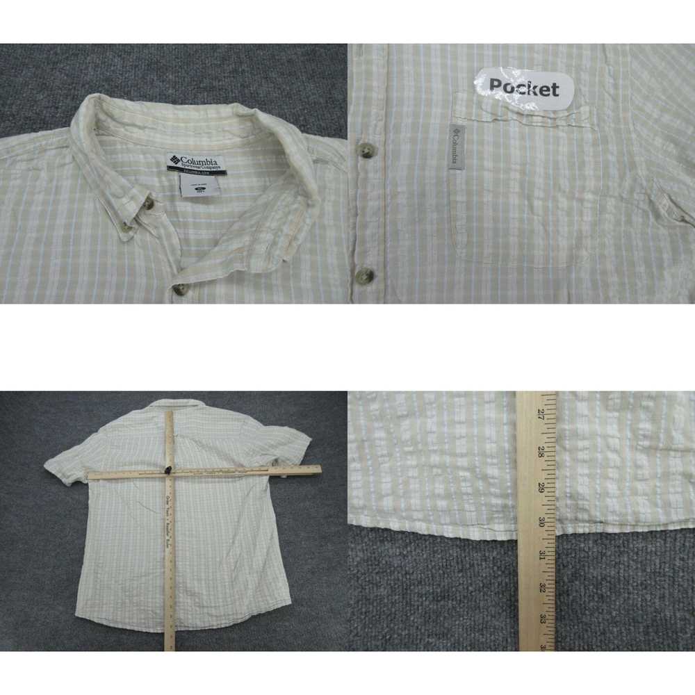 Vintage Columbia Shirt Mens XL Ivory Seersucker S… - image 4
