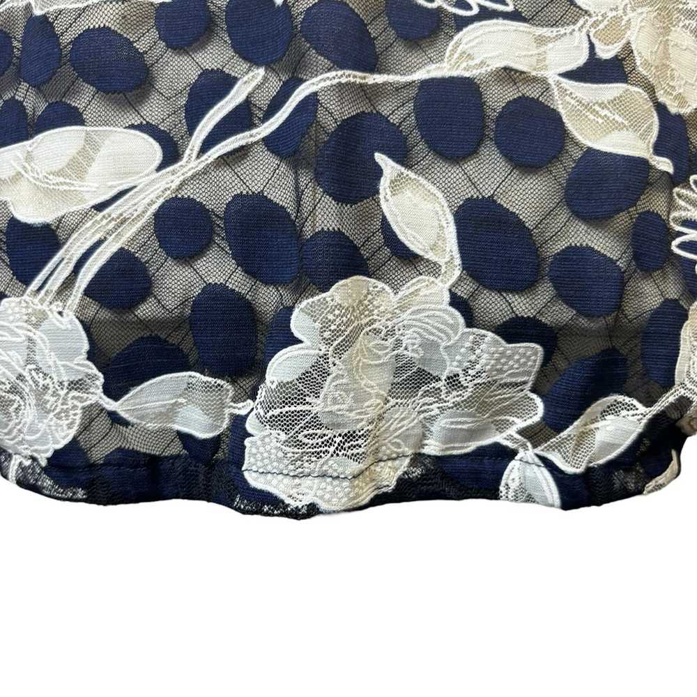 Anne Fontaine Blue White Floral Embroidered Boat … - image 7