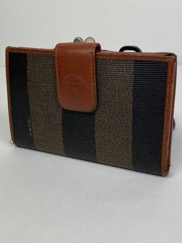 Fendi Fendi Striped Pecan Kisslock wallet