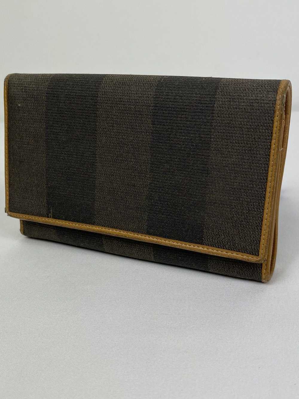 Fendi Fendi FF Striped pecan zip wallet - image 1