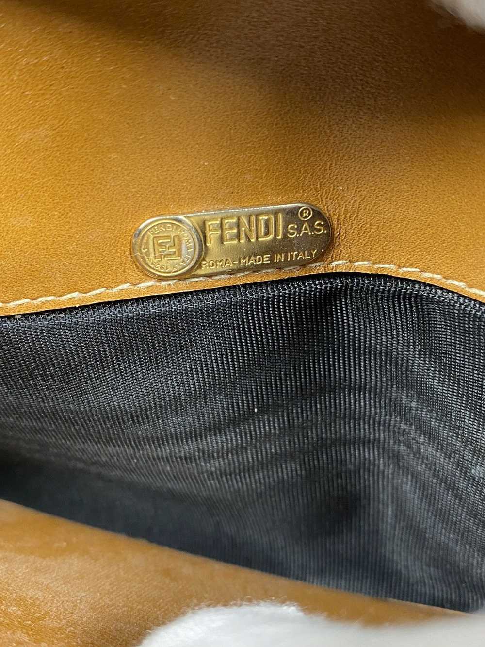 Fendi Fendi FF Striped pecan zip wallet - image 5