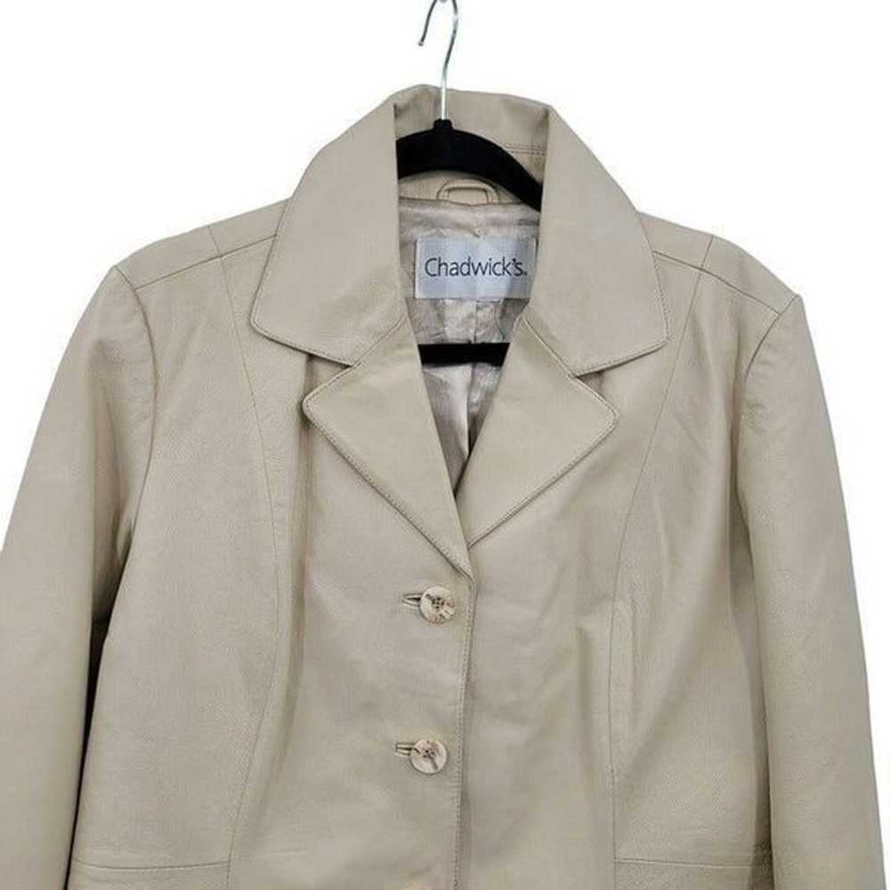 Vintage Cadwick's Leather Coat Longline Single Br… - image 6