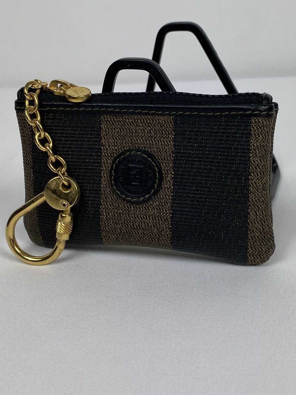 Fendi Fendi FF Striped Olive Cles Wallet - image 1