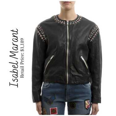Isabel Marant Buddy Studded Leather Jacket Size 38