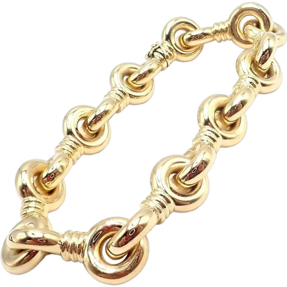 Vintage Estate Chunky 18k Yellow Gold Bracelet 8"… - image 1