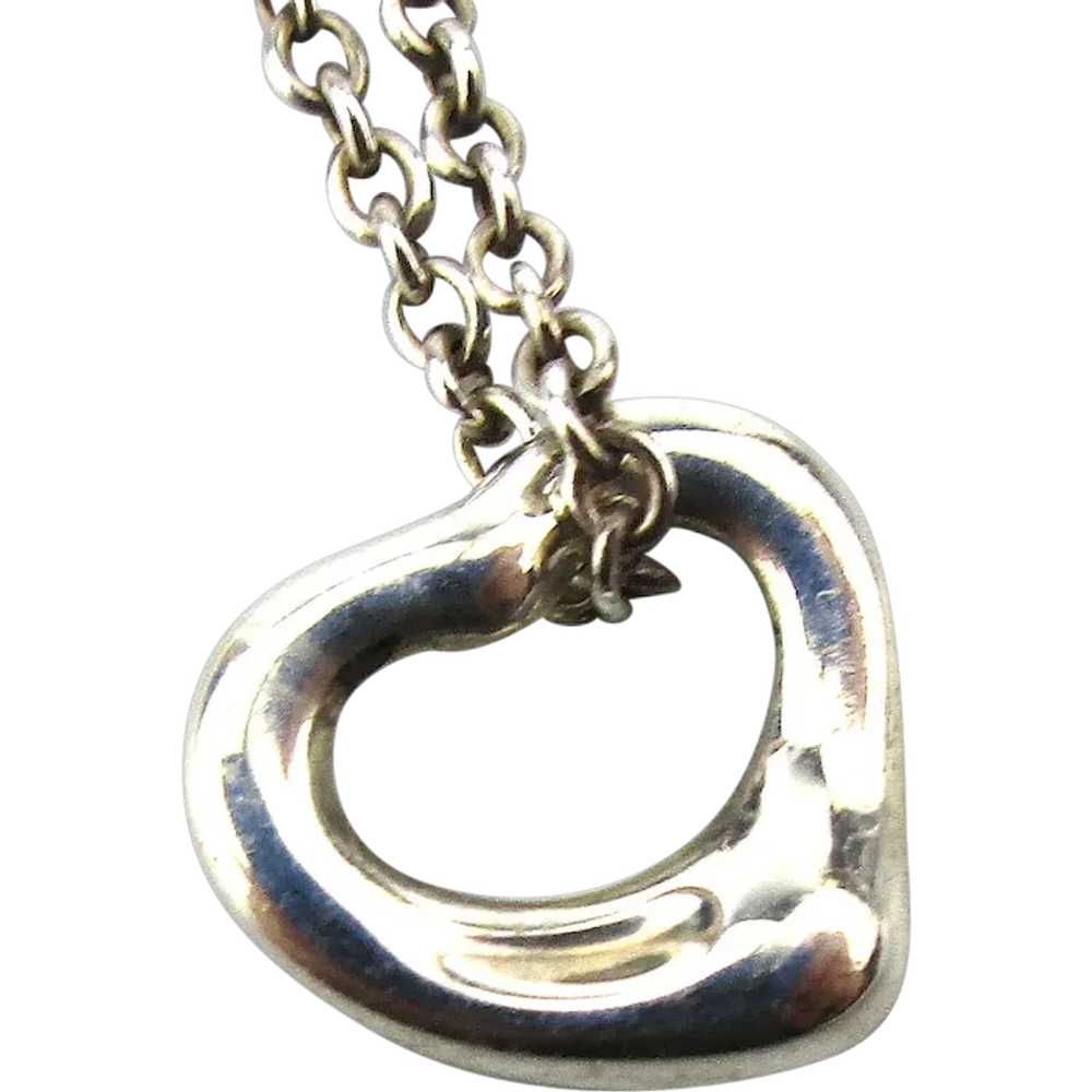 Elsa Peretti Mini Open Heart Necklace Tiffany & C… - image 1