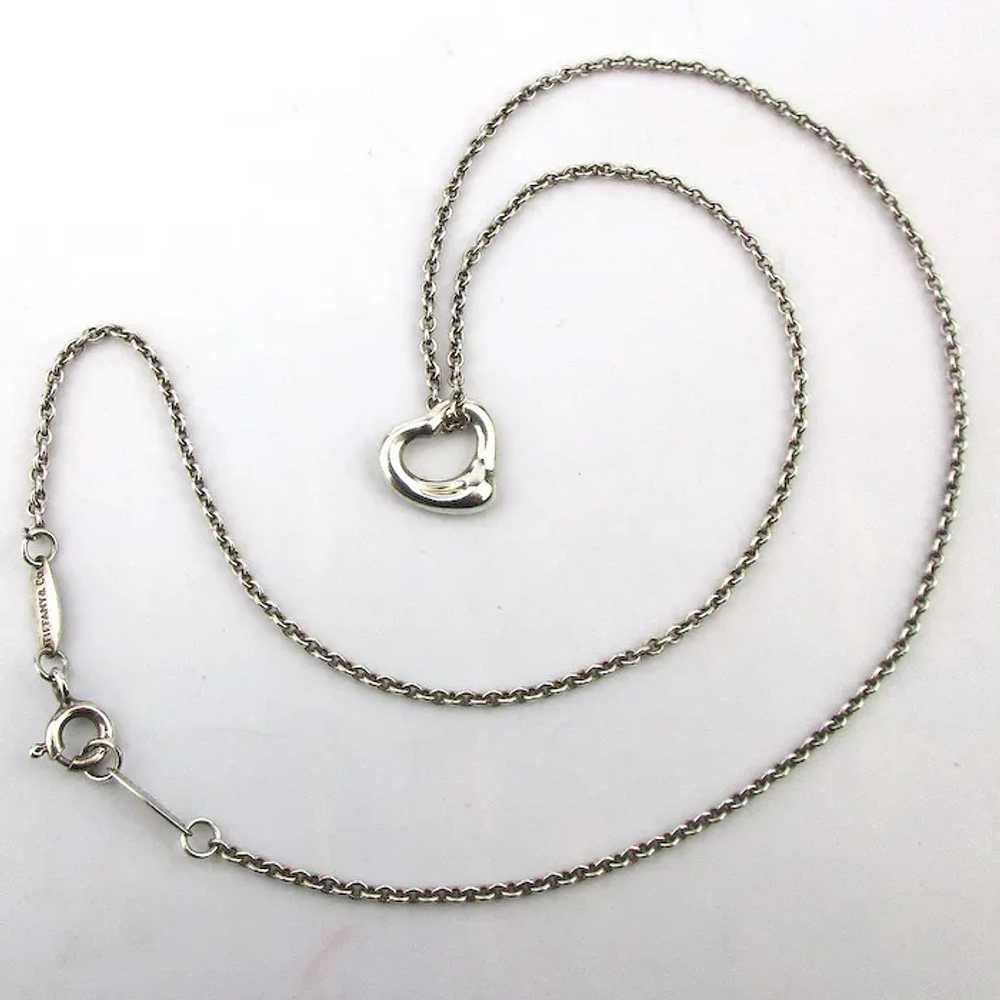 Elsa Peretti Mini Open Heart Necklace Tiffany & C… - image 2