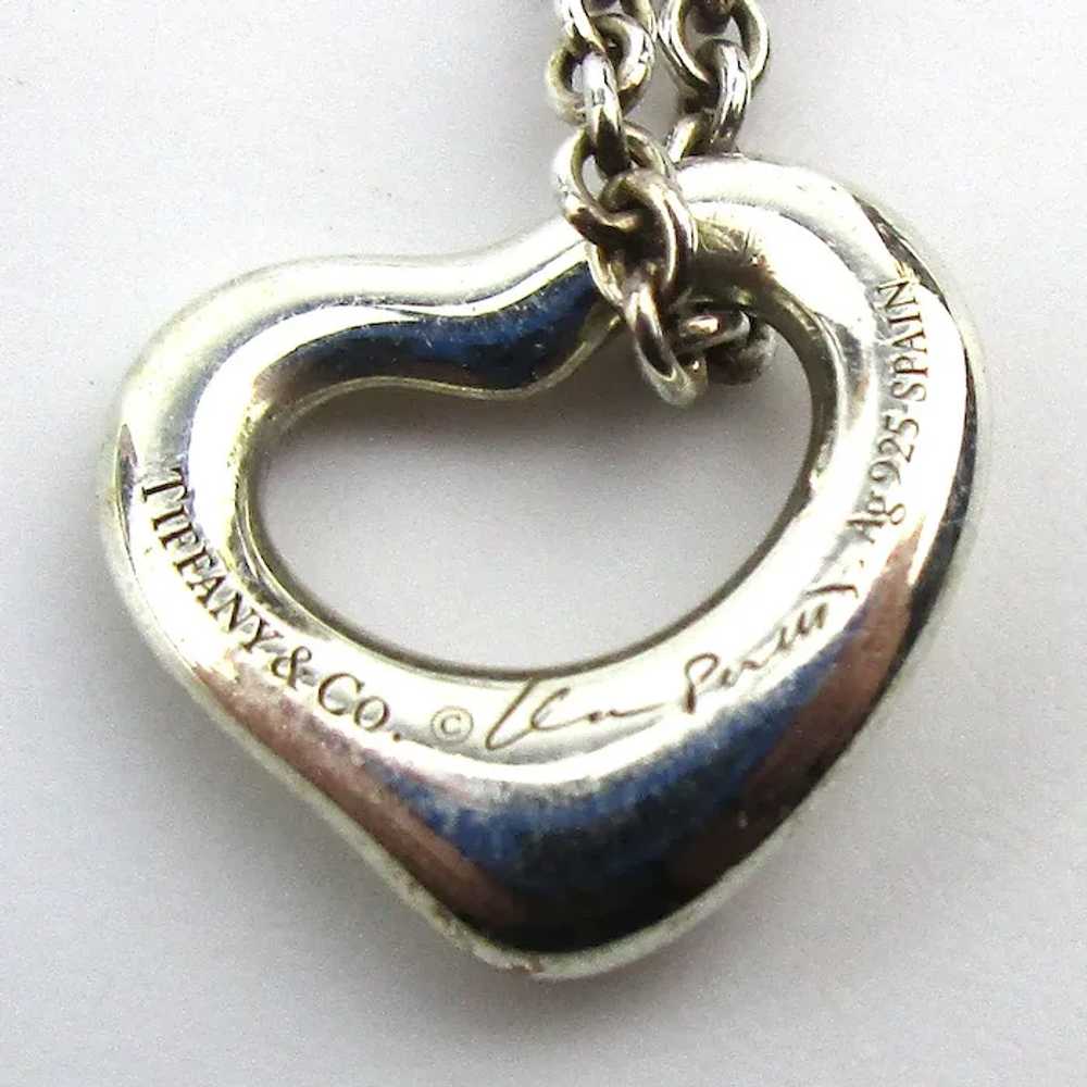 Elsa Peretti Mini Open Heart Necklace Tiffany & C… - image 3