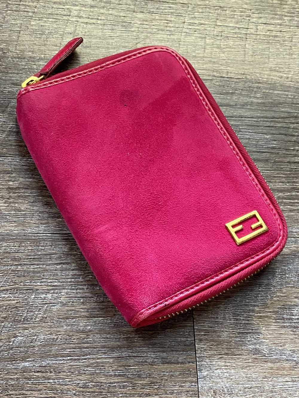 Fendi Fendi Suede Full zip leather wallet - image 1