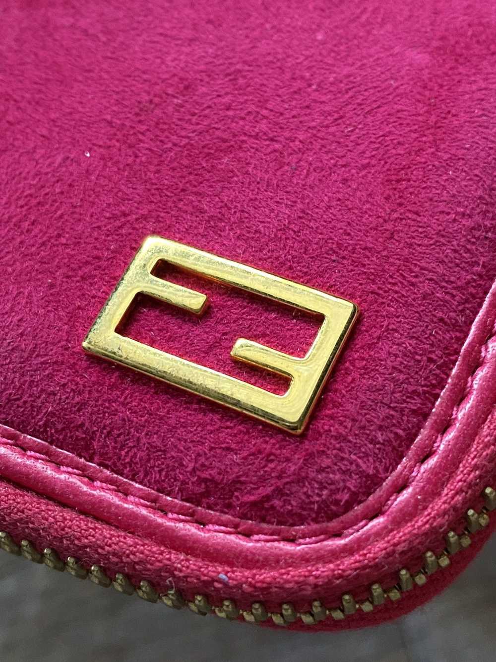 Fendi Fendi Suede Full zip leather wallet - image 2