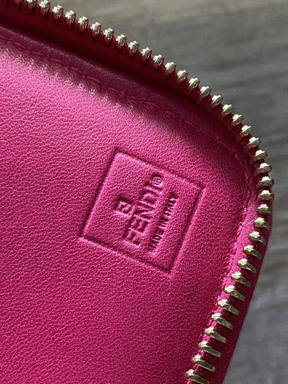 Fendi Fendi Suede Full zip leather wallet - image 5