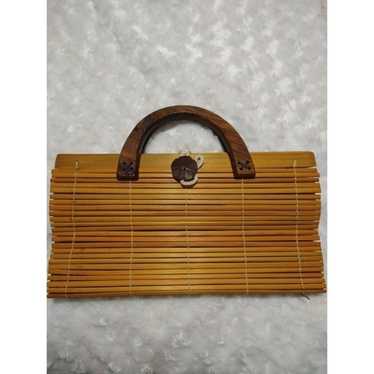 Vintage Collapsible Wood Slatted Purse Handbag