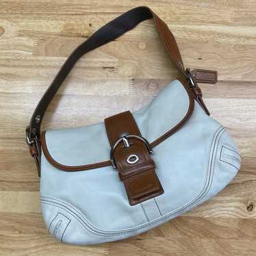 Y2K Vintage White and Brown COACH Shoulder Bag