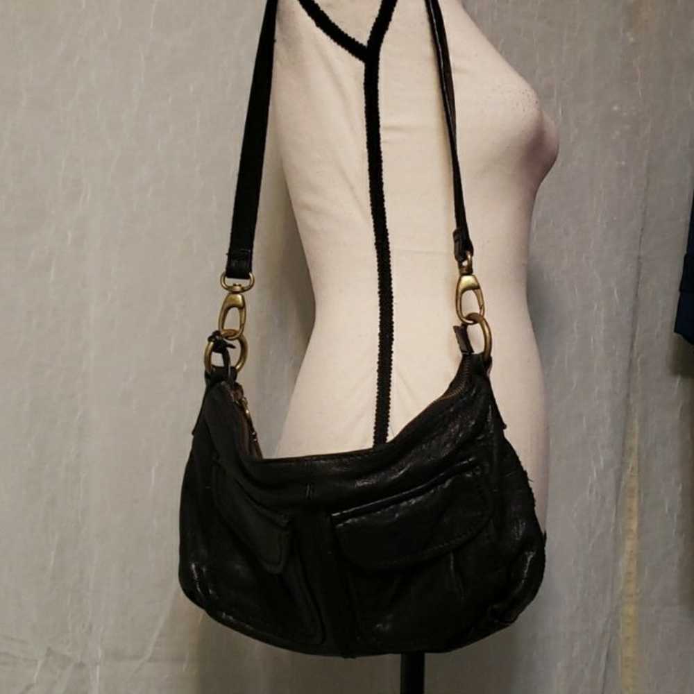 Vintage leather Fossil shoulder bag - image 1