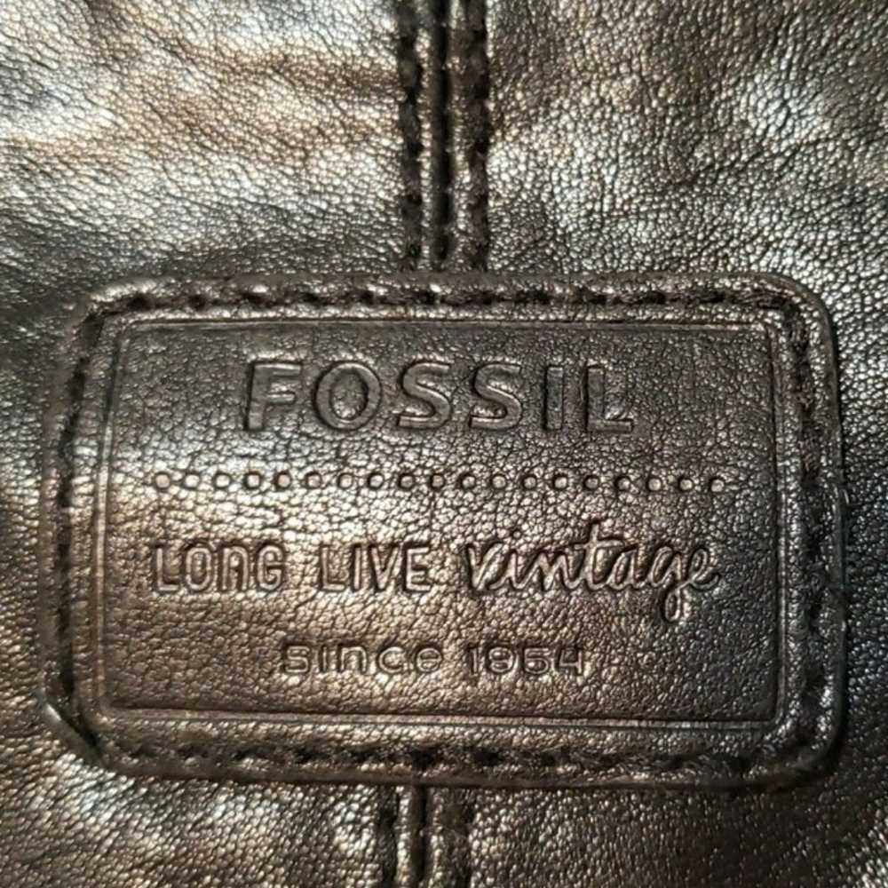 Vintage leather Fossil shoulder bag - image 4