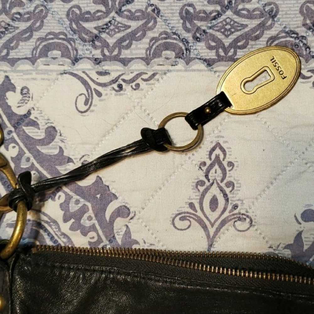 Vintage leather Fossil shoulder bag - image 6