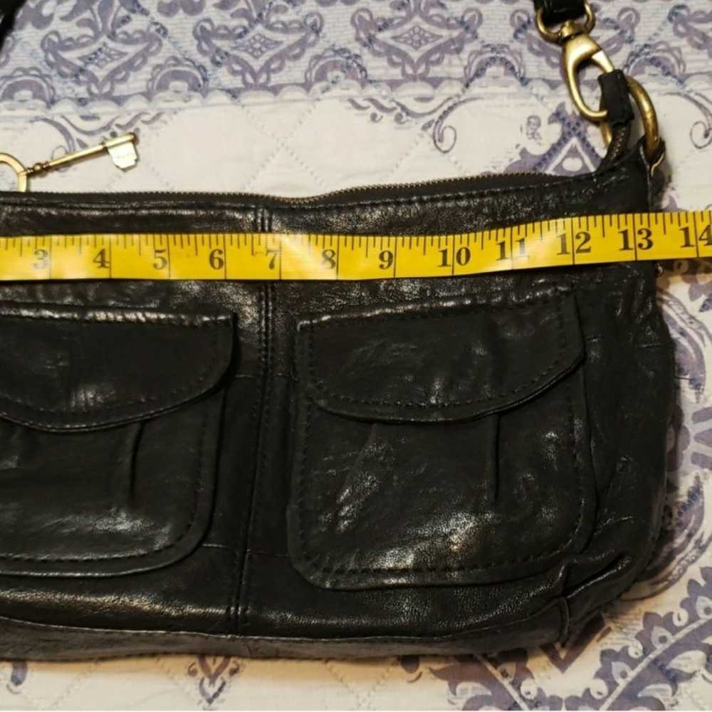 Vintage leather Fossil shoulder bag - image 8