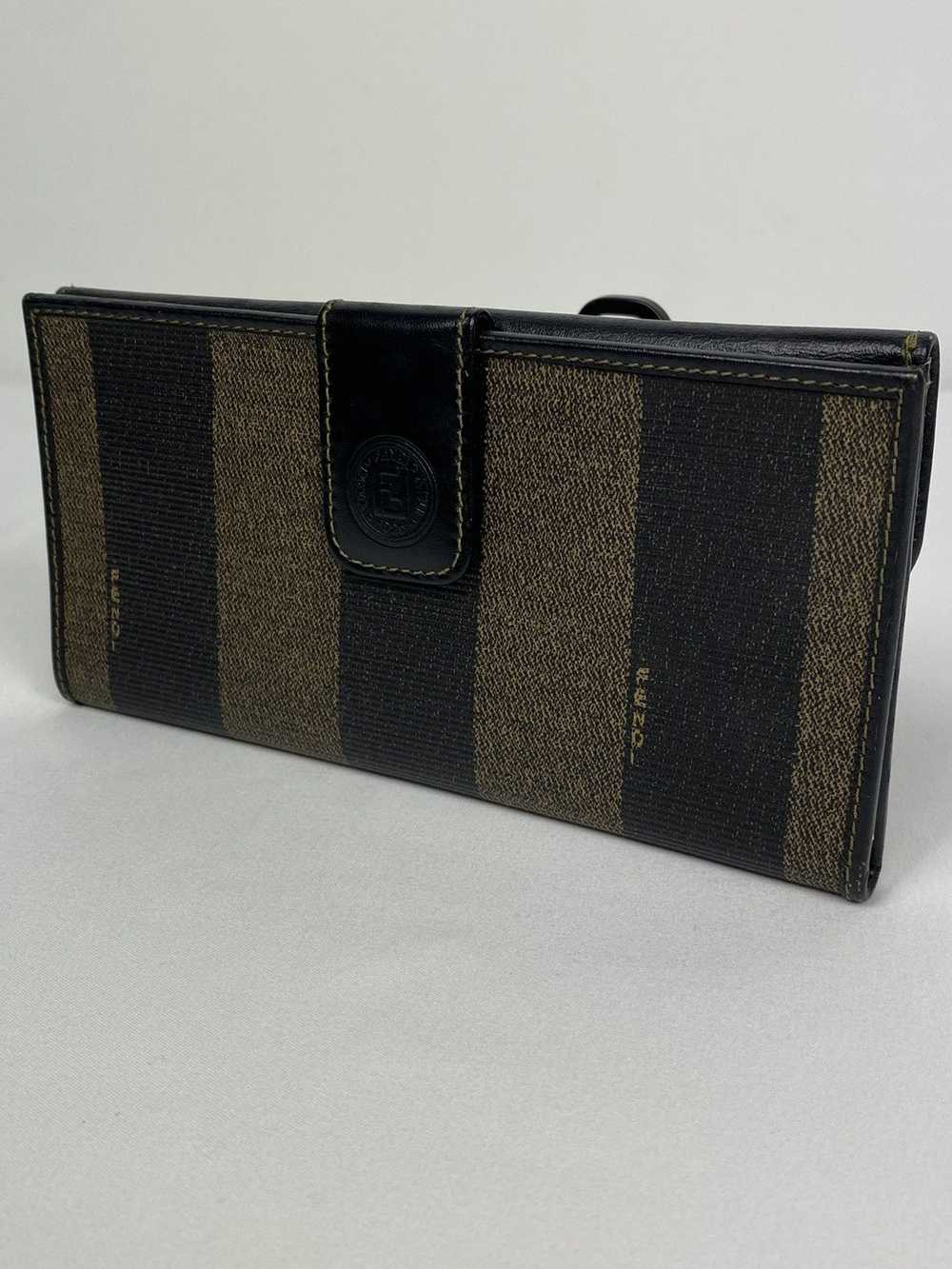 Fendi Fendi FF Striped leather long wallet - image 1