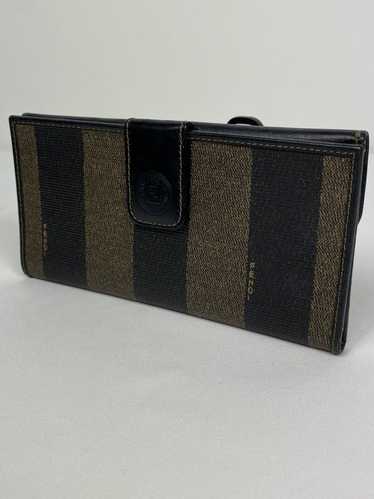 Fendi Fendi FF Striped leather long wallet