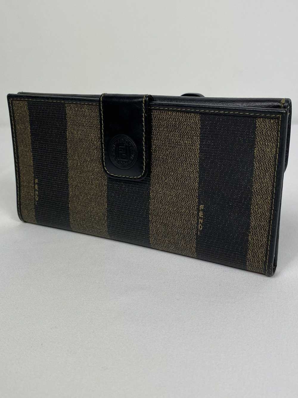 Fendi Fendi FF Striped leather long wallet - image 2