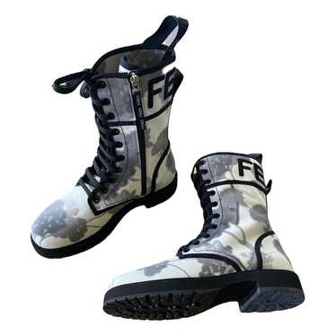 Fendi Cloth biker boots