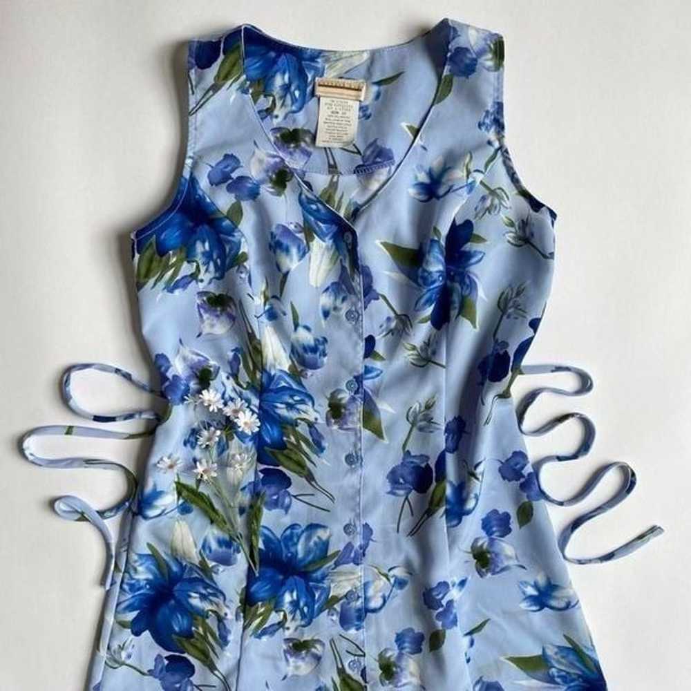 Vintage blue floral dress - image 2