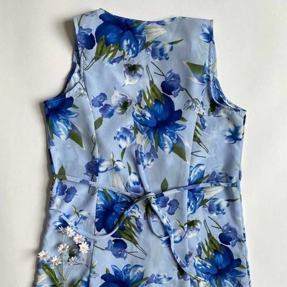 Vintage blue floral dress - image 3