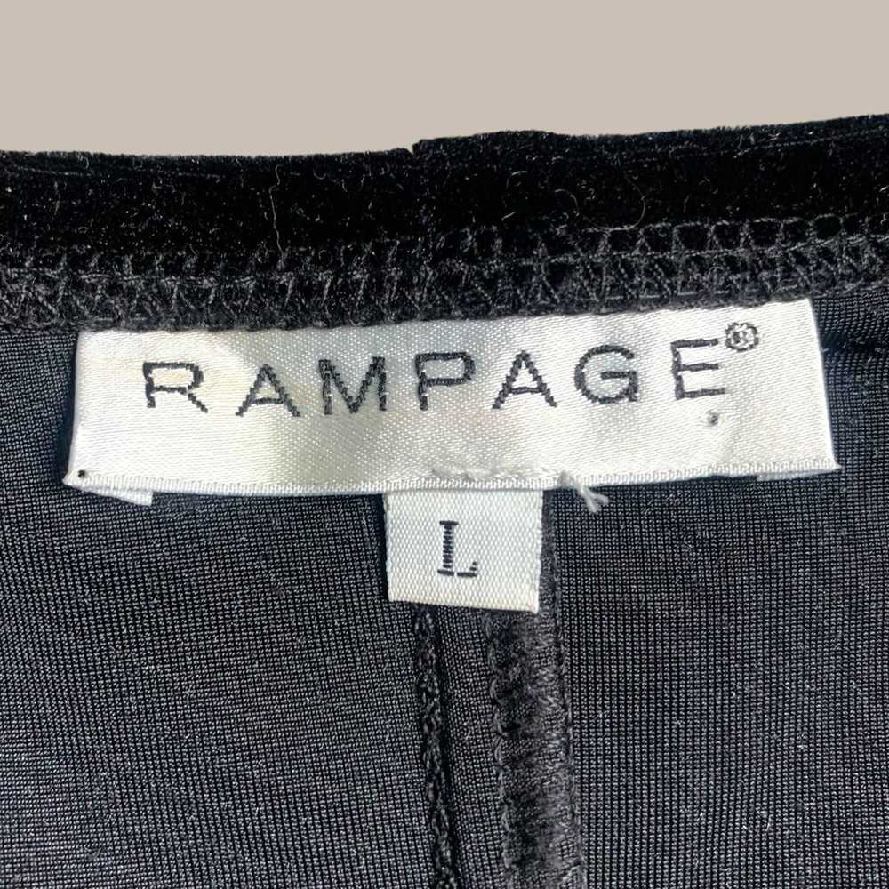 Vintage 90s “Rampage” Black Velvet Rhinestone Flo… - image 4