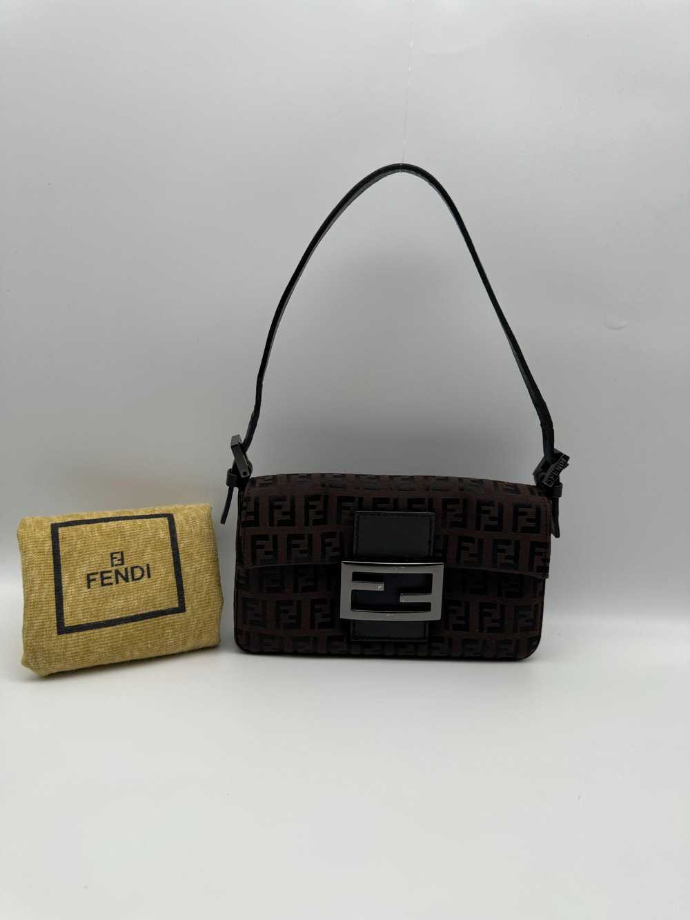 Product Details Fendi Brown Monogram Mini Baguett… - image 2