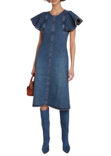 Product Details Chloe Denim Ruffled Midi Dress