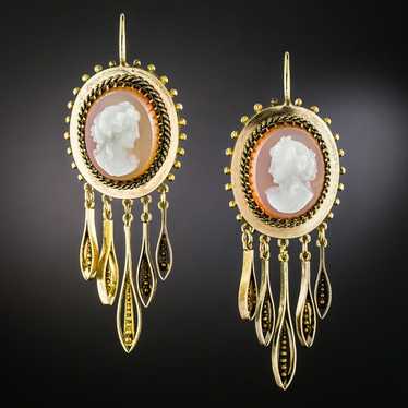 Victorian Hardstone Cameo Earrings