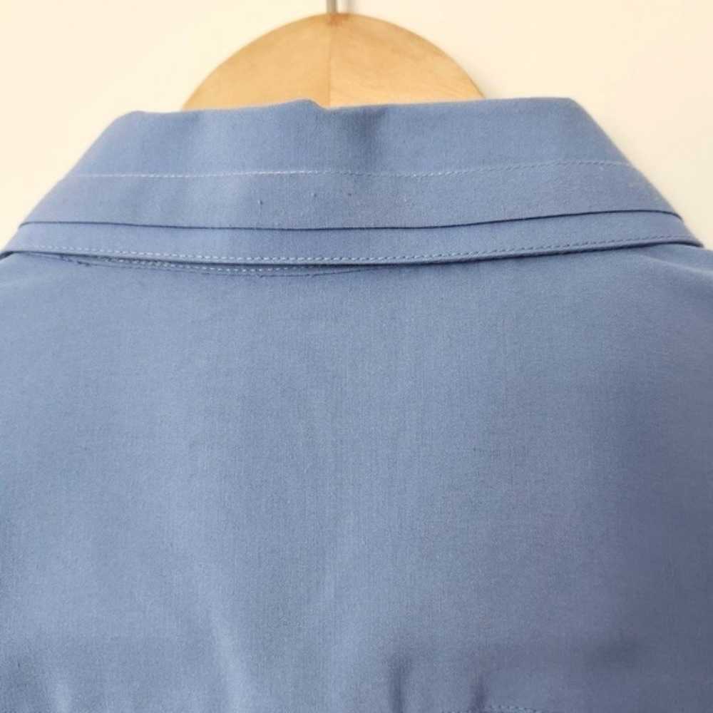 Vintage 90s Single Stitch Blue Dress Shirt Double… - image 11