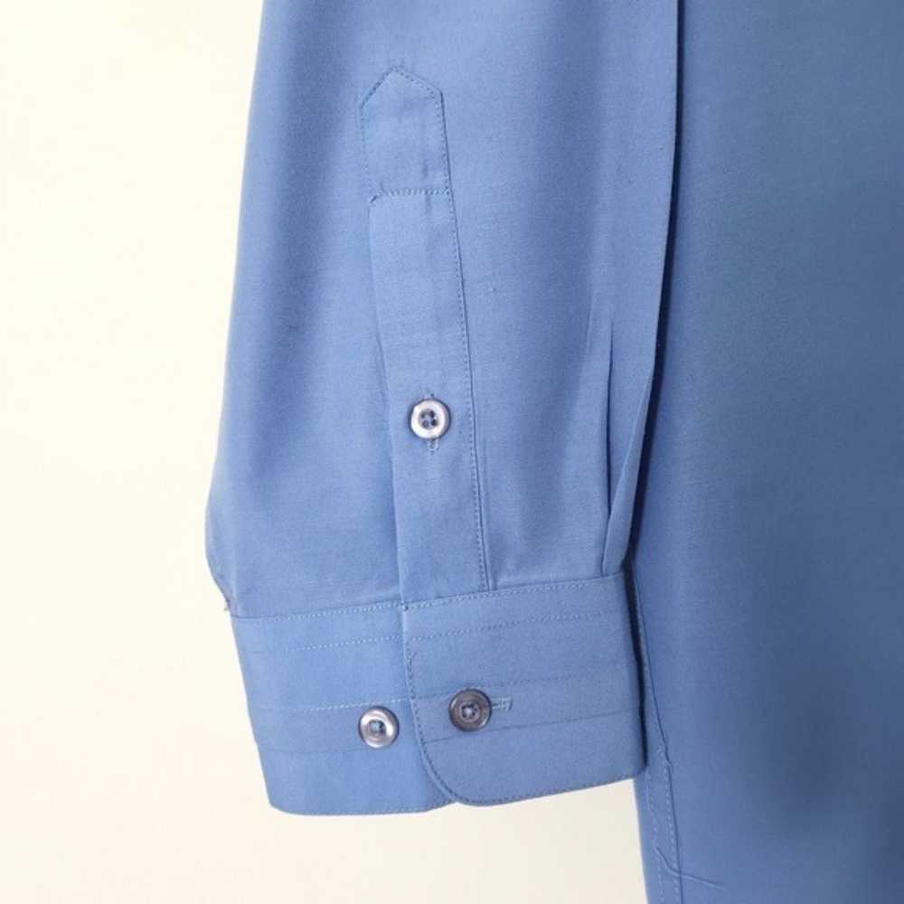 Vintage 90s Single Stitch Blue Dress Shirt Double… - image 9