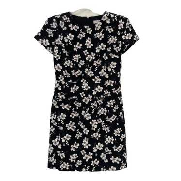 Loft Loft Black Floral Short Sleeve Sheath Dress S