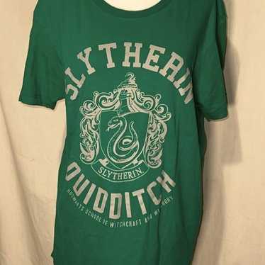 green & gray Harry Potter Slytherin graphic print… - image 1