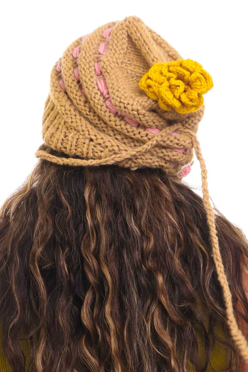 Vintage Flower Power Knitted Beanie - image 5