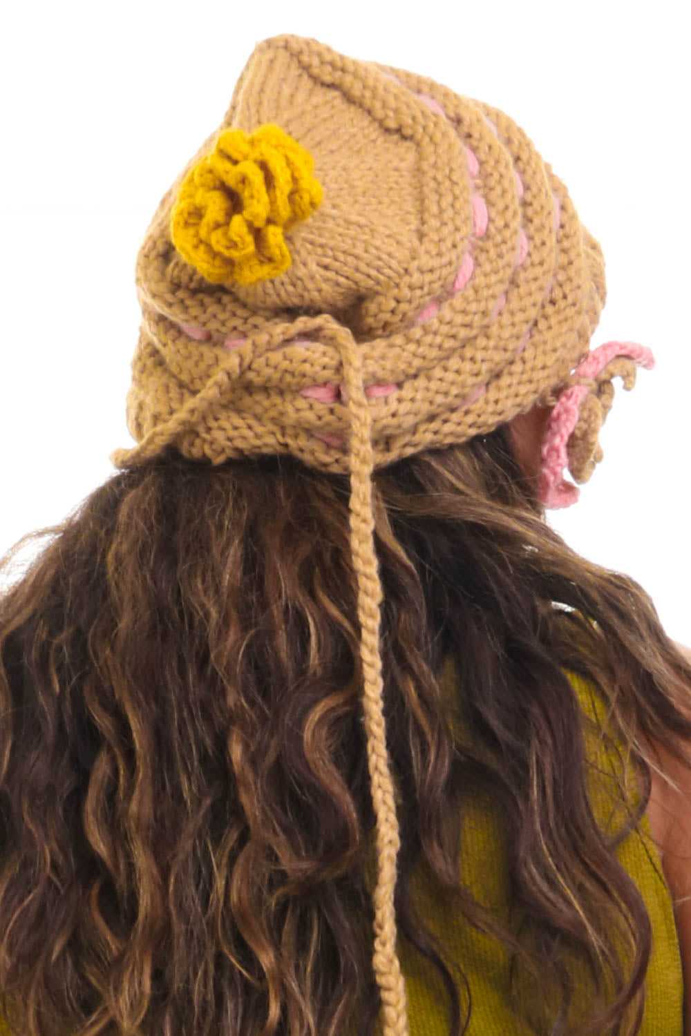 Vintage Flower Power Knitted Beanie - image 6