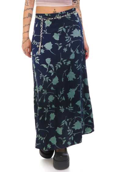 Vintage 90's Limited Floral Silk Maxi Skirt - S