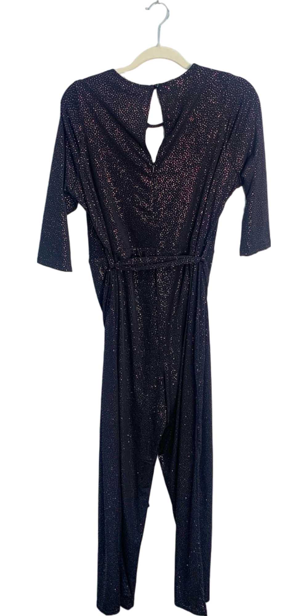 Unknown Black Glitter Jumpsuit UK 18 - image 2